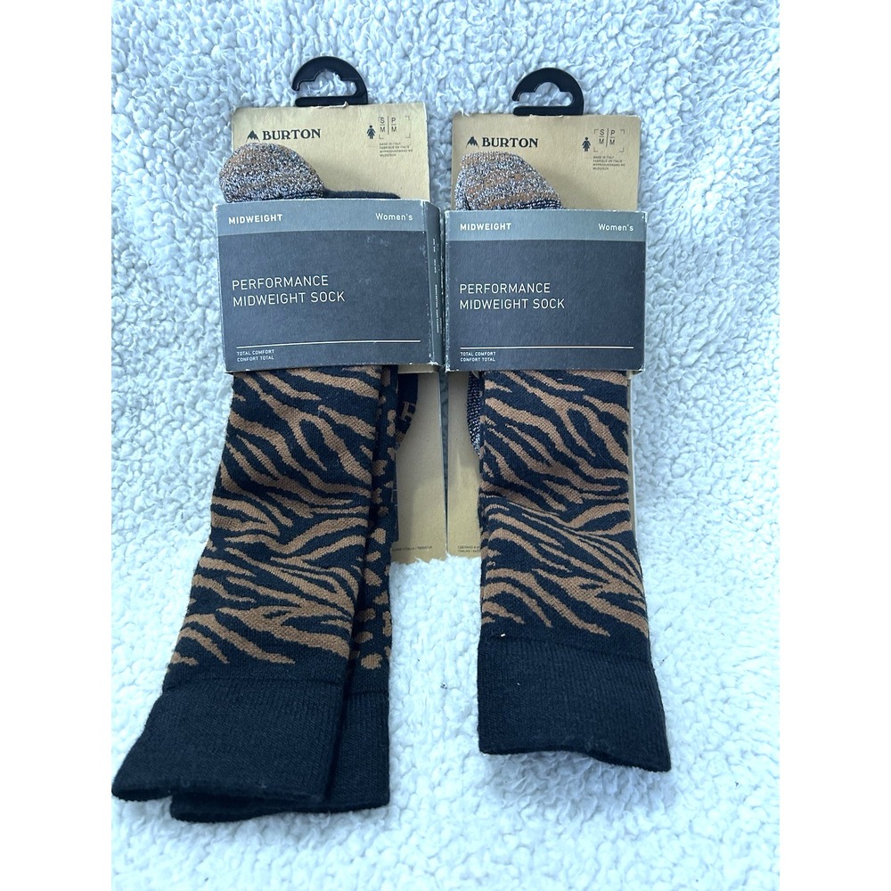 Burton Women's S/M Performance Midweight Snowboard Merino Wool Socks, Animal(A7)